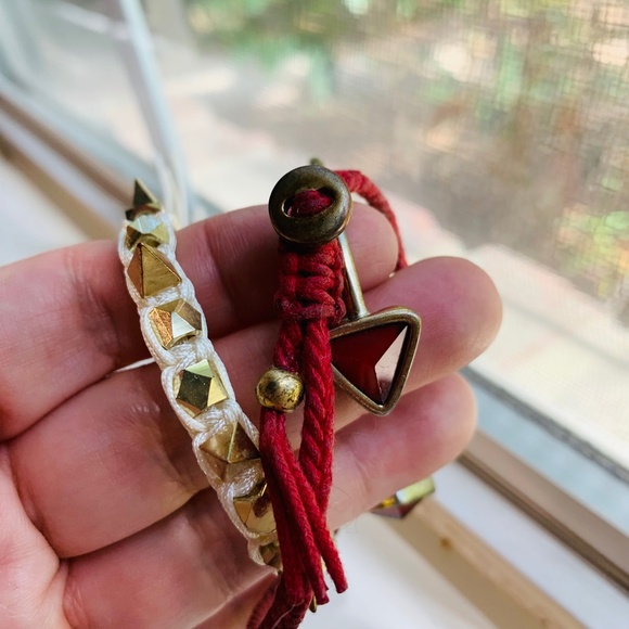 COPY - set of 3 fashion jewelry bundle red and gold spiked bracelets - Picture 14 of 15